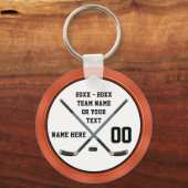 Personalisieren Sie Black, Orange Cheap Hockey Par Schlüsselanhänger (Vorderseite)