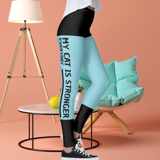 Personalisieren Sie Black Robin Egg Blue Stripes C Leggings