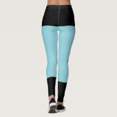 Personalisieren Sie Black Robin Egg Blue Stripes C Leggings (Rückseite)