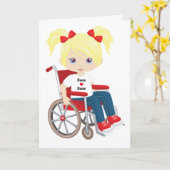 Personalisieren Sie Blank Blonde Girl Karte (Gelbe Blume)