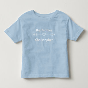 Personalisieren Sie Blau Großer Bruder Pfeil Herz Kleinkind T-shirt