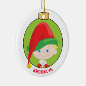 Personalisieren Sie Blonde Boy Elf Keramik Ornament (Rechts)