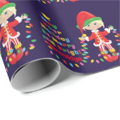 Personalisieren Sie Blonde Girl Elf Geschenkpapier (Rolleneckpunkt)