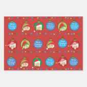 Personalisieren Sie Blonde Girl Elf Geschenkpapier Set (Vorderseite 3)