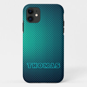 Personalisieren Sie Blue Aqua-Kohlenstofffaser gem Case-Mate iPhone Hülle