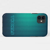 Personalisieren Sie Blue Aqua-Kohlenstofffaser gem Case-Mate iPhone Hülle (Rückseite (Horizontal))