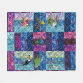 Personalisieren Sie Blue Birds Vintag Bohemisch Vi Fleecedecke (Vorderseite (Horizontal))