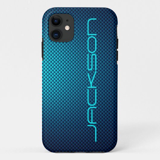 Personalisieren Sie Blue Carbon Faser gemustert Case-Mate iPhone Hülle (Rückseite)