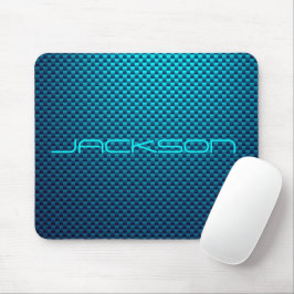 Personalisieren Sie Blue Carbon Faser gemustert Mousepad