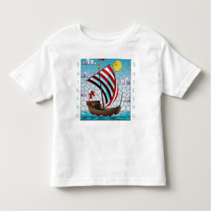 Personalisieren Sie Blue Ocean Sail Boat Clear Sky Kleinkind T-shirt