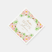 Personalisieren Sie Blume und Blätter von Brautpar Serviette (Ecke)