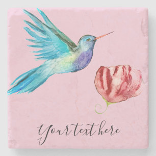 Personalisieren Sie Blume und Vogelkunst Stone Unt Steinuntersetzer