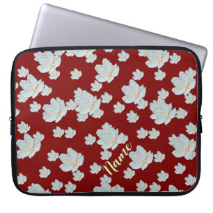 Personalisieren Sie Blüten auf Dk Red Laptopschutzhülle