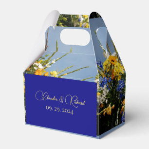 Personalisieren Sie Bouquet von Blume Blue White W Geschenkschachtel