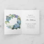 Personalisieren Sie Brautparty Blue Hydrangeas Dankeskarte (Innenseite)