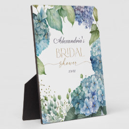 Personalisieren Sie Brautparty Blue Hydrangeas Fotoplatte