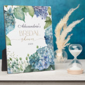 Personalisieren Sie Brautparty Blue Hydrangeas Fotoplatte (Seite)