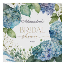 Personalisieren Sie Brautparty Blue Hydrangeas