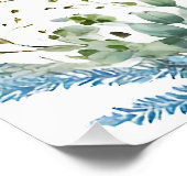 Personalisieren Sie Brautparty Blue Hydrangeas Poster (Ecke)