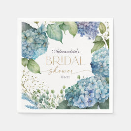 Personalisieren Sie Brautparty Blue Hydrangeas Serviette