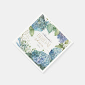 Personalisieren Sie Brautparty Blue Hydrangeas Serviette (Ecke)