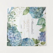 Personalisieren Sie Brautparty Blue Hydrangeas Wandteppich (Vorderseite (Horizontal))