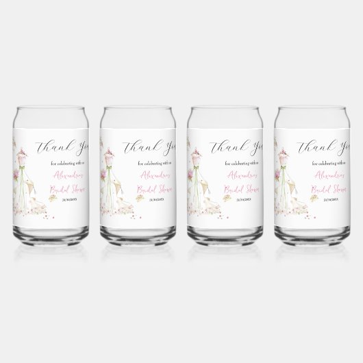 Personalisieren Sie Brautparty Dress Vielen Dank Dosenglas (Vorderseite)