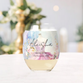 Personalisieren Sie Brautparty Dress Vielen Dank Weinglas Ohne Stiel