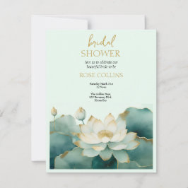 Personalisieren Sie Brautparty Lotus gold Einladung