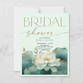 Personalisieren Sie Brautparty Lotus gold Einladung