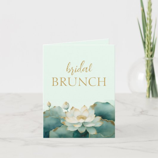 Personalisieren Sie Brautparty Lotus gold Karte (Vorderseite)