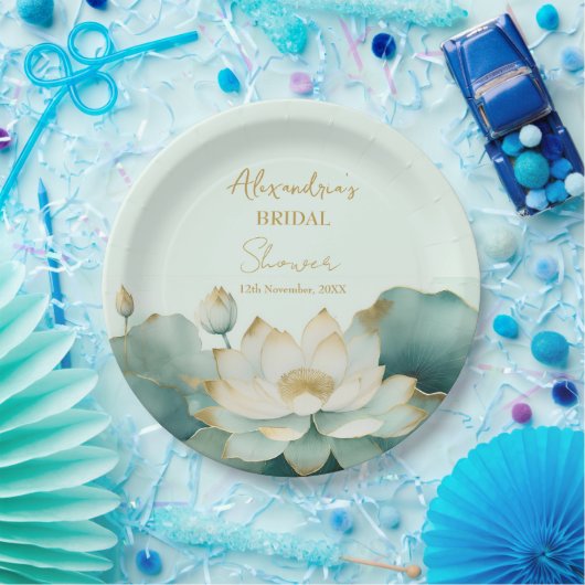 Personalisieren Sie Brautparty Lotus gold Pappteller (Party)
