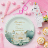 Personalisieren Sie Brautparty Lotus gold Pappteller (Party)