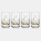 Personalisieren Sie Brautparty White Roses Dosenglas (Vorderseite)