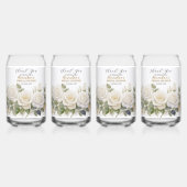 Personalisieren Sie Brautparty White Roses Dosenglas (Hinten)