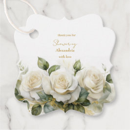 Personalisieren Sie Brautparty White Roses Geschenkanhänger