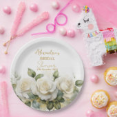 Personalisieren Sie Brautparty White Roses Pappteller (Party)