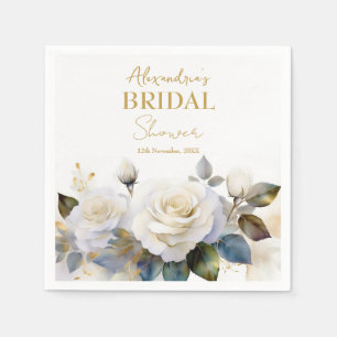 Personalisieren Sie Brautparty White Roses Serviette