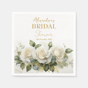 Personalisieren Sie Brautparty White Roses Serviette