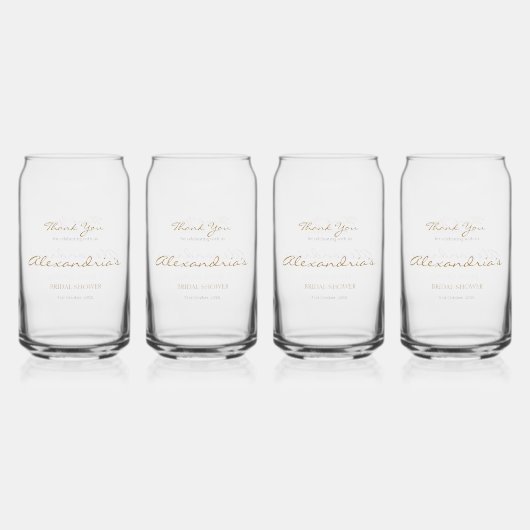 Personalisieren Sie Bridal Shower Danke Dosenglas (Vorderseite)