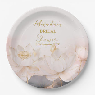 Personalisieren Sie Bridal Shower Pink Lotus Nr. 4 Pappteller