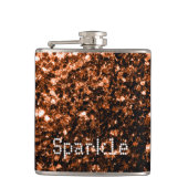 Personalisieren Sie Bronze-Glitzer-Glitzern Flachmann (Vorderseite)
