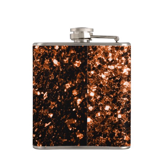 Personalisieren Sie Bronze-Glitzer-Glitzern Flachmann (Rückseite)