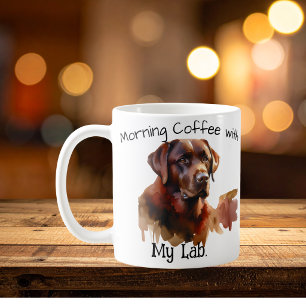 PERSONALISIEREN Sie Brown Labrador Aquarell Tasse