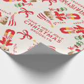 Personalisieren Sie Brünette Girl Elf Geschenkpapier (Ecke)