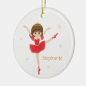 Personalisieren Sie Brünette Weihnachten Ballerina Keramik Ornament (Links)