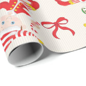 Personalisieren Sie Brünetten Boy Elf Geschenkpapier (Rolleneckpunkt)