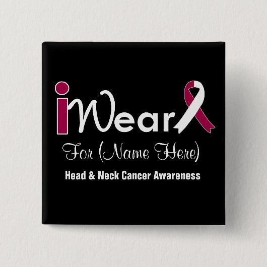 Personalisieren Sie Burgundy & White Head Neck Can Button (Vorderseite)