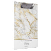 Personalisieren Sie Business Gold Weißgraumarmor Klemmbrett (Rechts)
