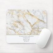 Personalisieren Sie Business Gold Weißgraumarmor Mousepad (Mit Mouse)